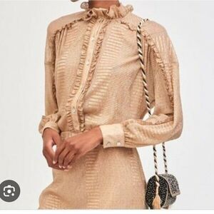 ANTIK BATIK L goldyone blouse, ruffle detail